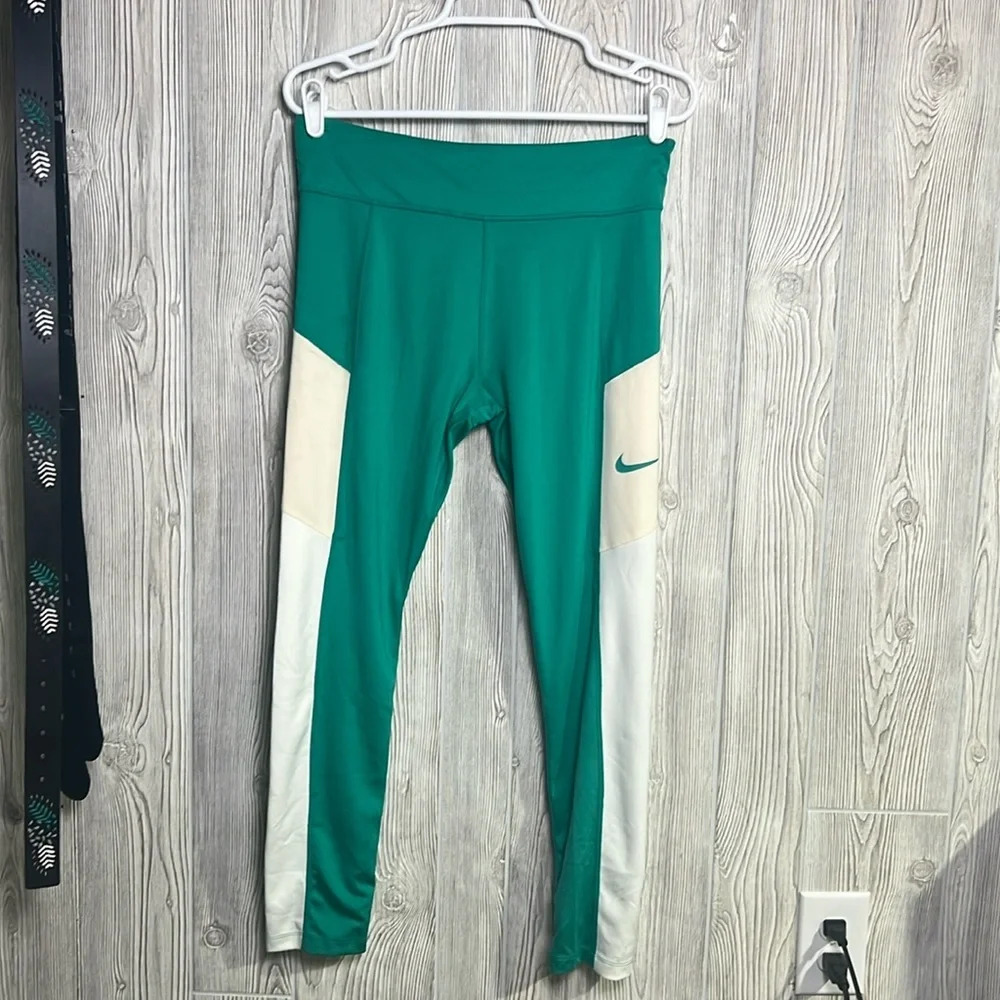 Nike Youth Ankle Leggings XL Green Dri-Fit Full Length Activewear